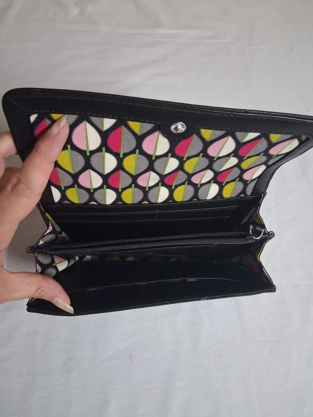 Vera Bradley Black Quilted Leather Wallet